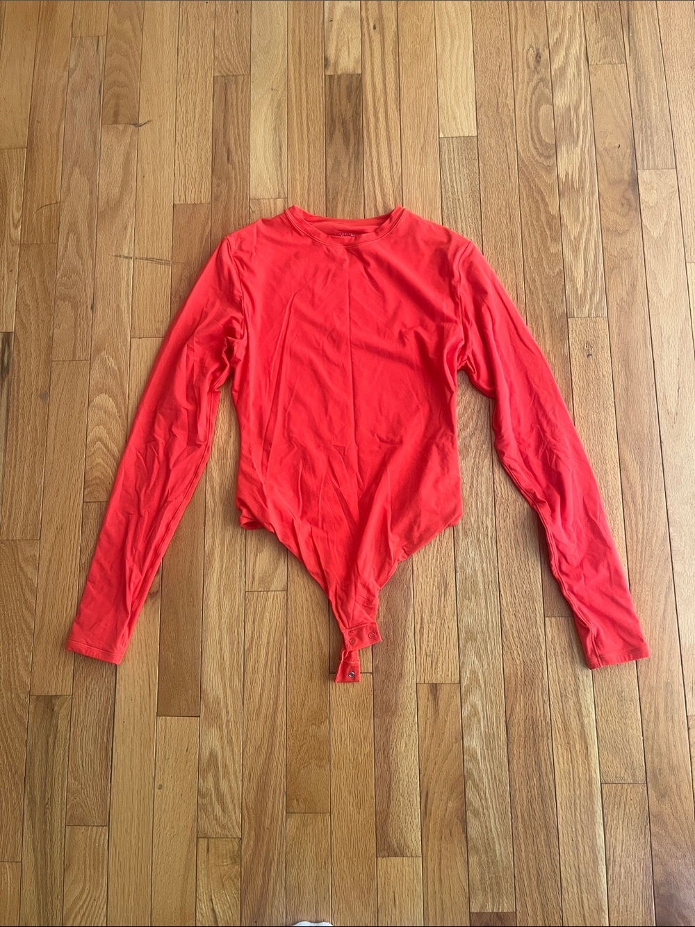 SKIMS Long Sleeve Red Bodysuit